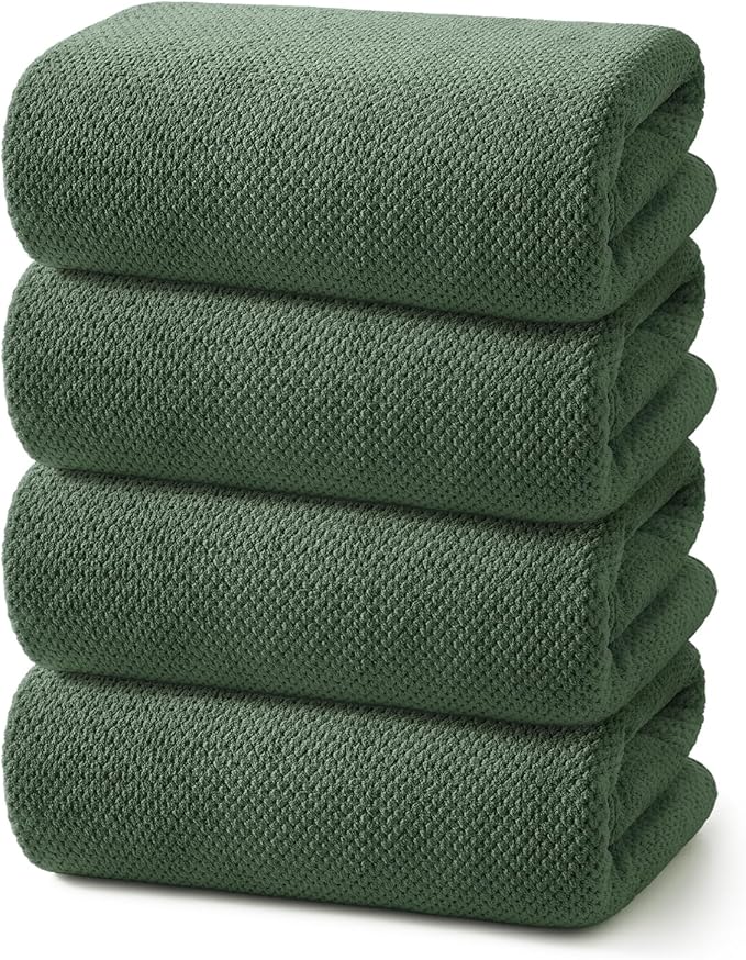 REDKISS 4 Pack Premium Bath Towels, Plush Coral Fleece Towels