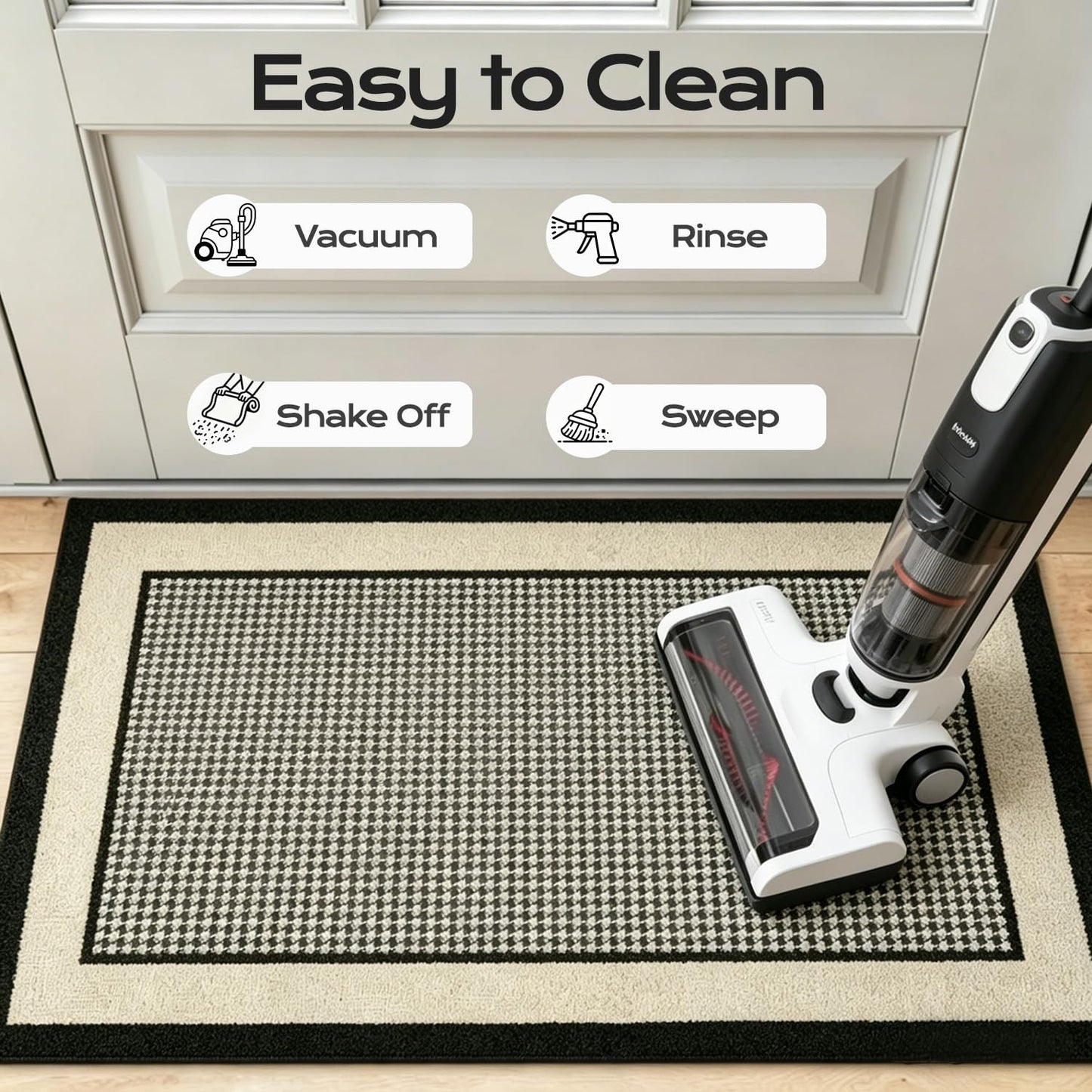 Dirt Trapper Mud Mat for Dog Muddy Paws, Non-Slip Washable Low Profile Doormat, Absorbent Stain Fade Resistant Quick Dry Entrance Mat for Indoor Outdoor Front Back Door Entryway Patio Porch(Mist)