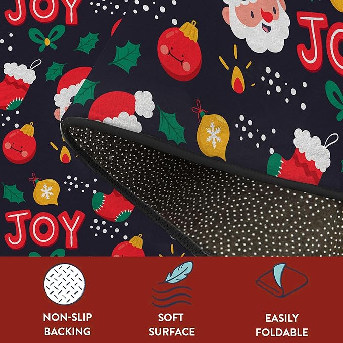 5' X 7' Christmas Area Rugs for Living Room Bedroom Dining Room Nursery Classroom Kids Girls Xmas Throw Rug Stocking Santa Claus Carpet Indoor Holiday Floor Mat Decor