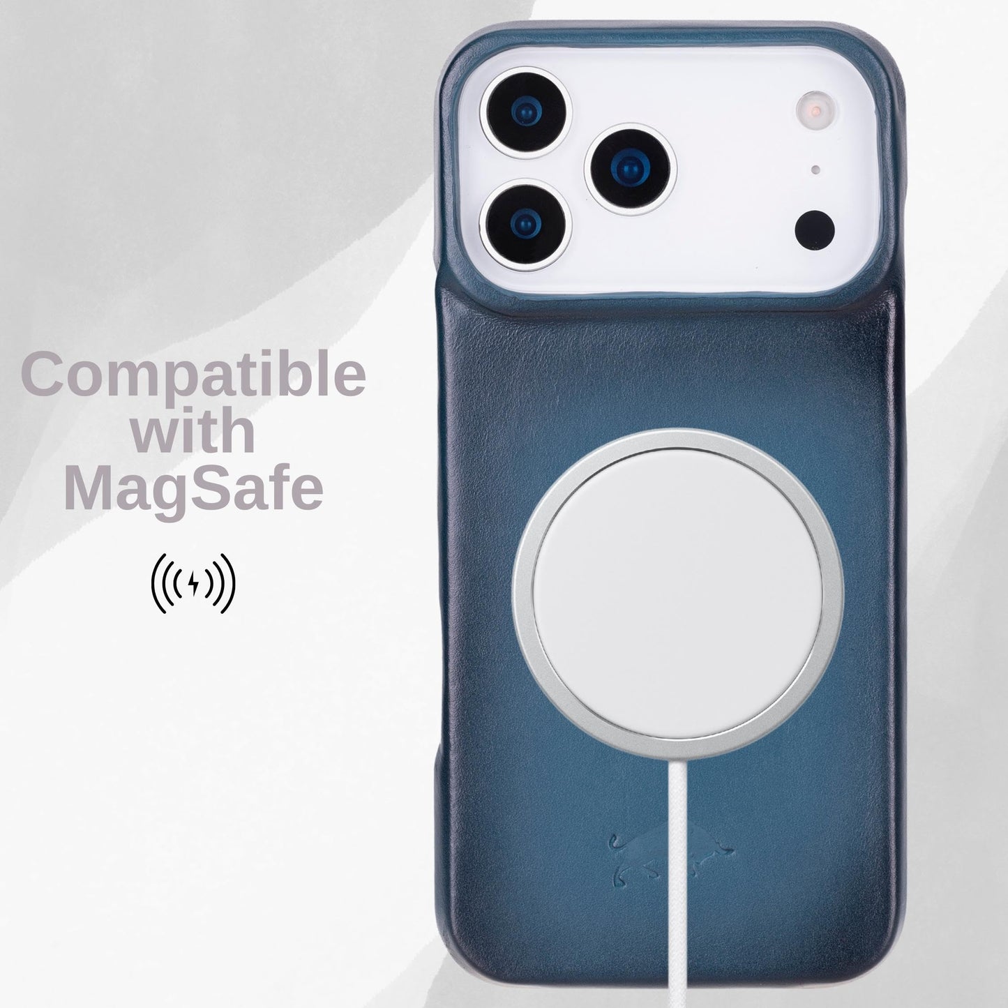 VENOULT Leather Wallet Case for iPhone 17 Pro Max, Full Grain Genuine Leather, Magnetic Detachable, 4 Card Holder, Buesiness Style, Compatible with MagSafe, RFID, Handmade (Admiral Blue)