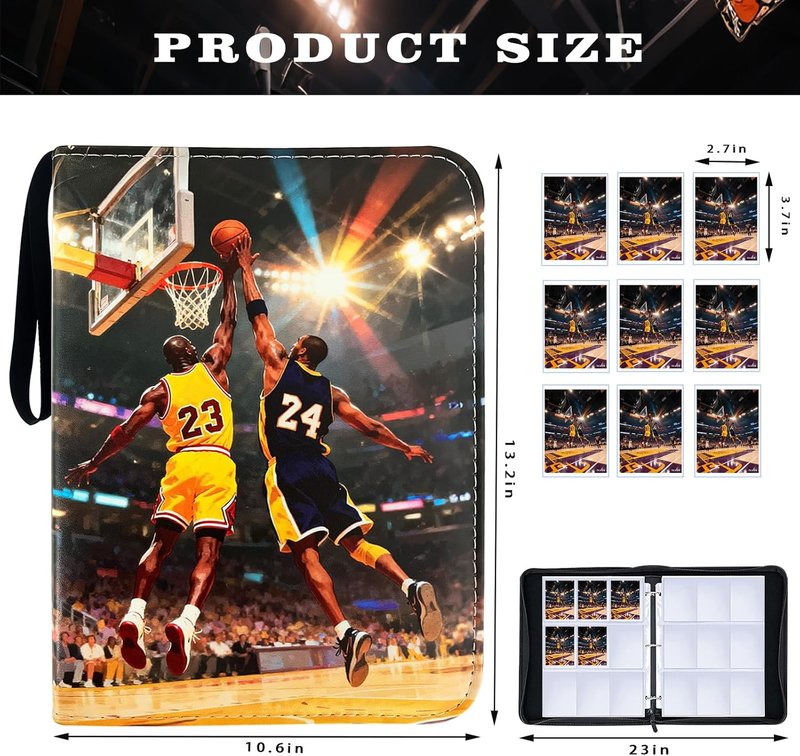 Basketball Cards Binder - 900 Pockets Trading Card Holder Album | 50 Removable Sleeves