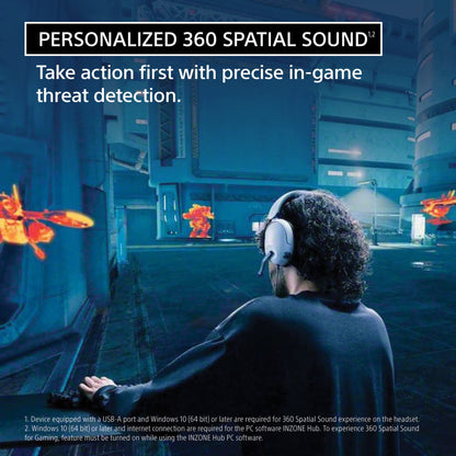 Sony INZONE H3 Wired Gaming Headphones With Mic, PS5 Headphones, Over-Ear, Personalized 360 Spatial Sound, Discord Certified MDR-G300 (White)