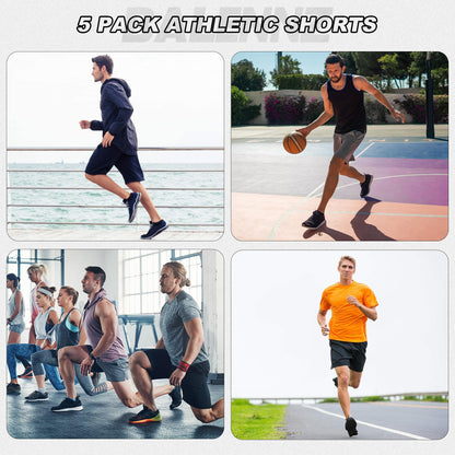 BALENNZ Athletic Shorts for Men with Pockets and Elastic Waistband Quick Dry Activewear