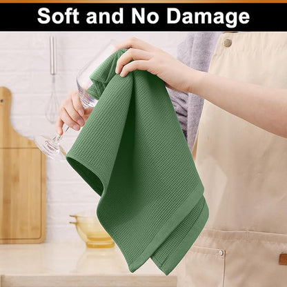Homaxy 100% Cotton Kitchen Towels and Dishcloths Set