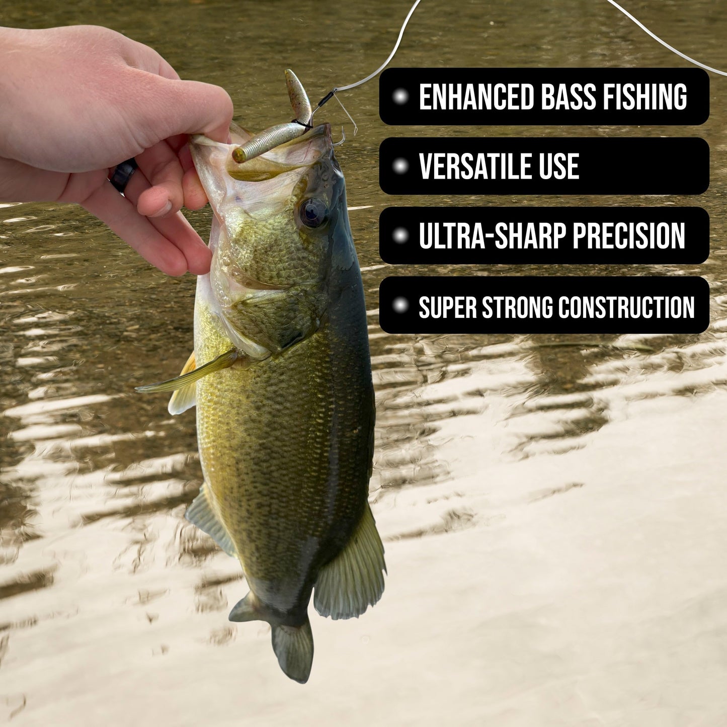 Reaction Tackle Wide Gap Wacky Hooks, Weedless Worm Hooks for Bass, High Carbon Steel Hooks for Stick Worm Soft Plastics, Neko Rig and Finesse Fishing - Size 2/0 Standard (25-Pack)