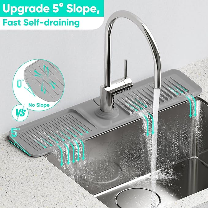24 Inch Longer Faucet Mat for Kitchen SinkBathroom Kitchen Sink Splash Guard