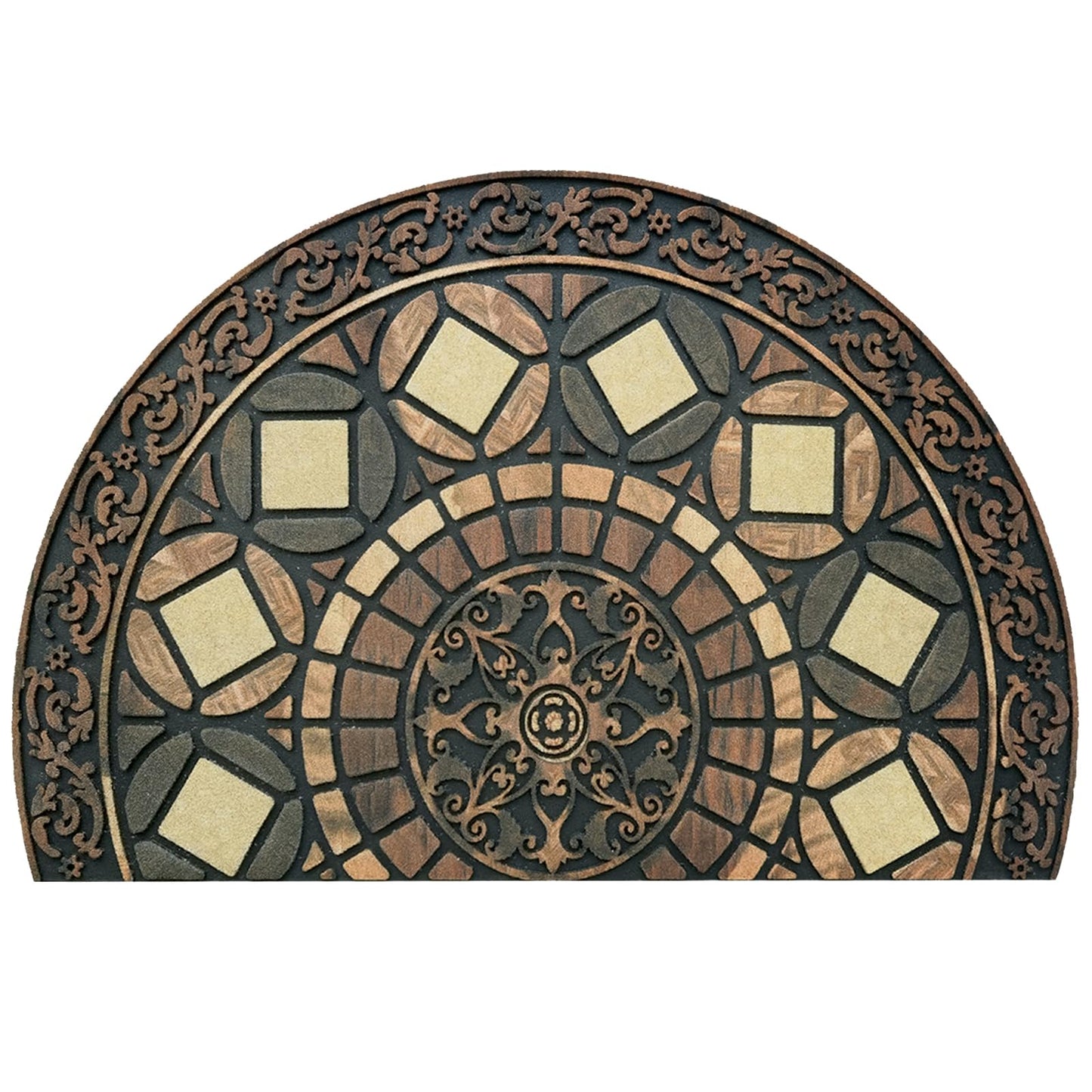 CHICHIC Entrance Door Mat Large 24 x 36 Inch Entry Way Doormat Front Door Rugs Outdoors Heavy Duty Welcome Mat Non Slip Rubber Back Low Profile for Garage, Patio, High Traffic Area, Coffee