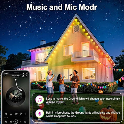 100FT Permanent Outdoor Lights for House Waterproof, IP67 LED Eave Lights with App/Remote Control, Outdoor Permanent led Lighting for House Roof Decor,Christmas,Party,All Holiday and Daily
