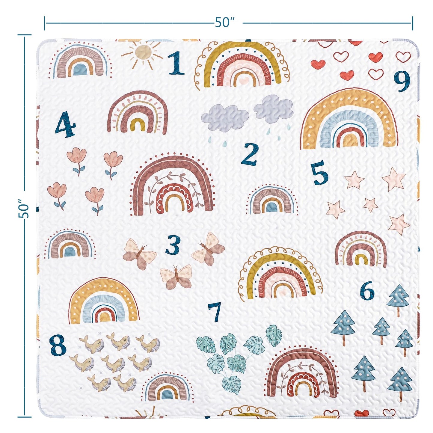 Boho Rainbow 50x50 Play Mat for Playpen