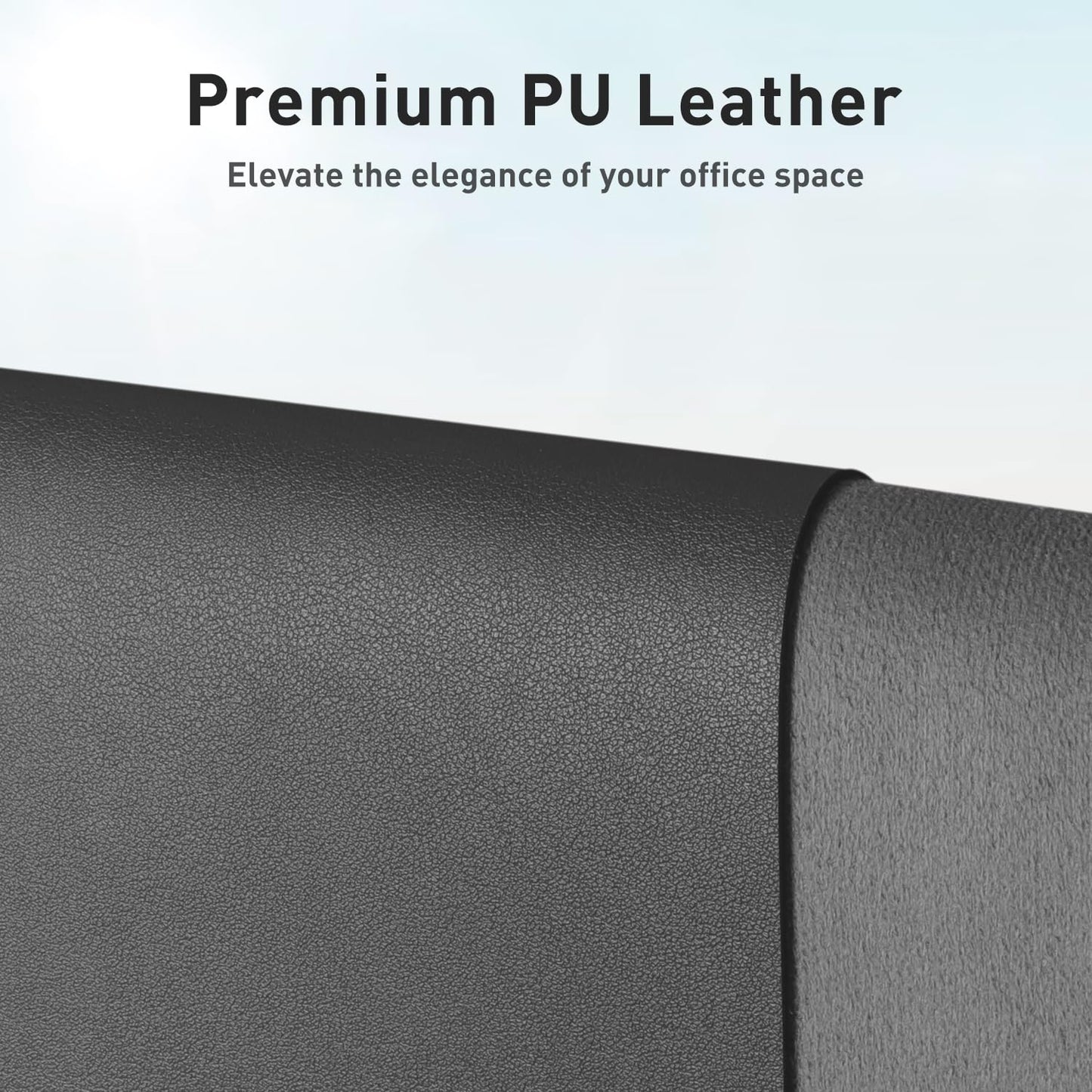 Leather Desk Pad Protector,Mouse Pad,Office Desk Mat,Non-Slip PU Leather Desk Blotter,Laptop Desk Pad,Waterproof Desk Writing Pad for Office and Home (Gray,36" x 17")