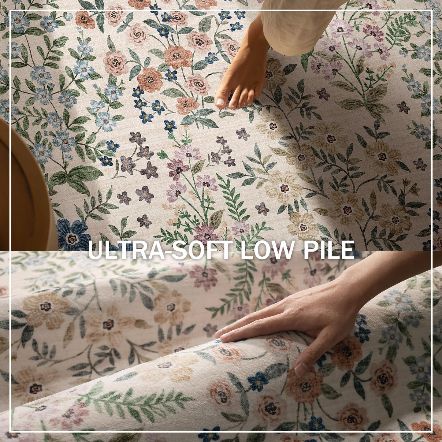 Washable Kitchen Rug Runners for Hallways: 2'6"x8' Bedroom Rug Non Slip Low Pile Soft Stain Resistant Floor Carpet Runner Rug for Kitchen Indoor Entryway Hallway Laundry Room Beside Farmhouse