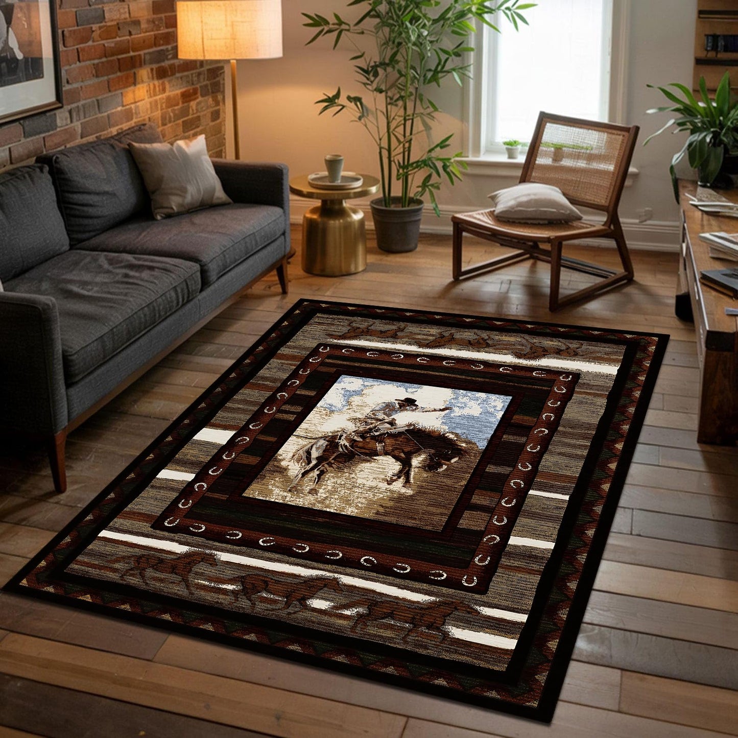 ACANTILA Texas Cowboy Area Rug, 3x5 ft