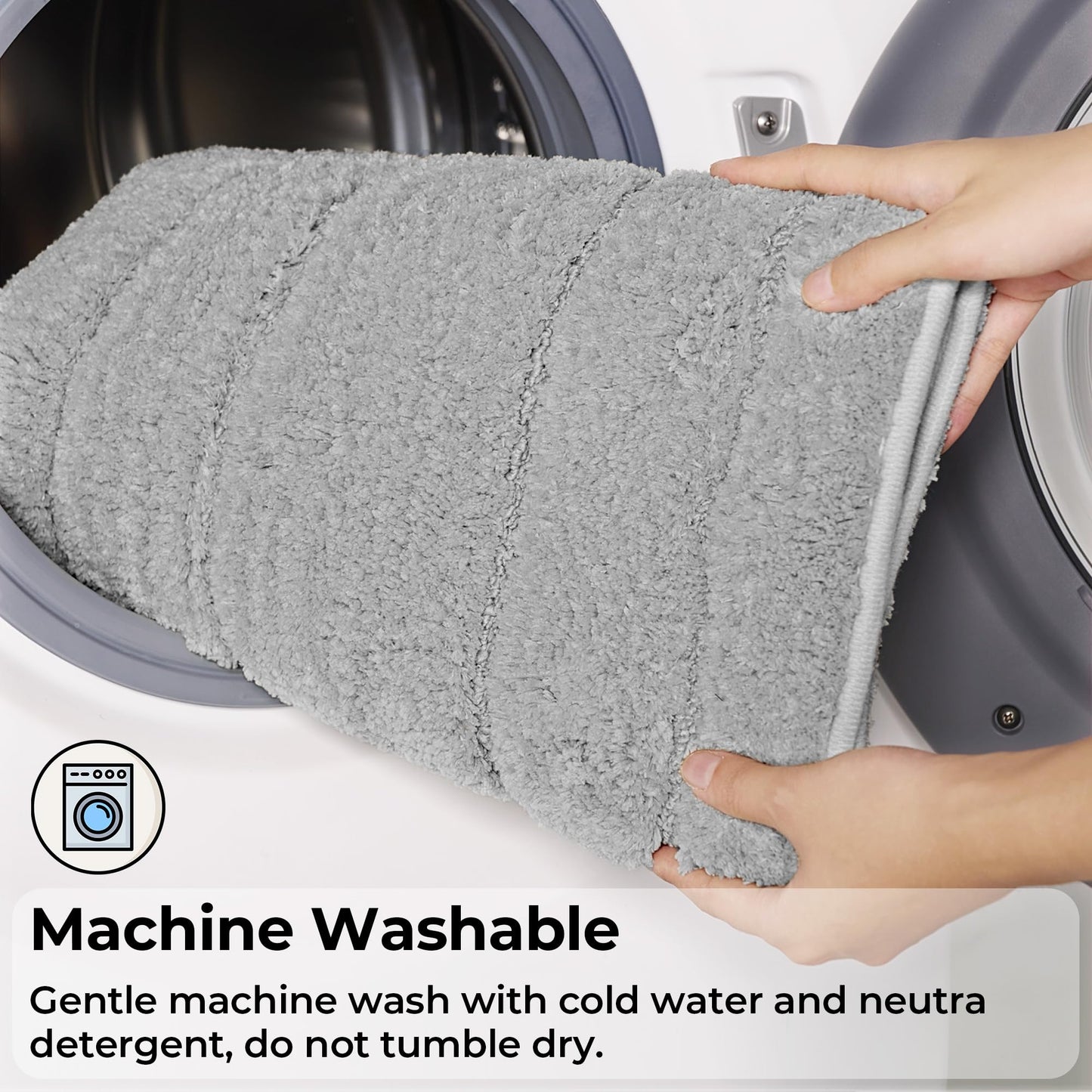 GRANNY SAYS Bathroom Rugs Sets 2 Piece,Soft Bath Mats for Bathroom, Bath Rugs Non Slip Washable, Absorbent Bath Rug for Tub, Shower and Toilet (Gray, 20" x 32" + 16" x 24")