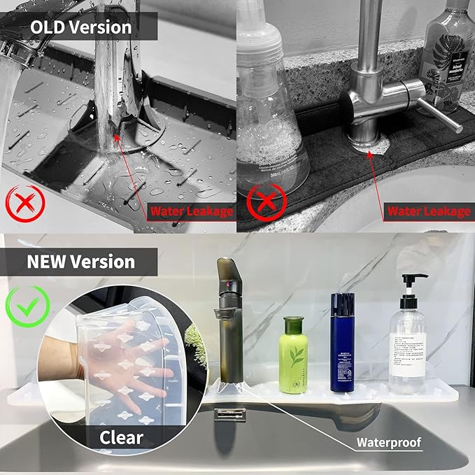 Gosmol Kitchen Faucet Sink Splash Guard Silicone Faucet Mat, XXL 30 inch Faucet