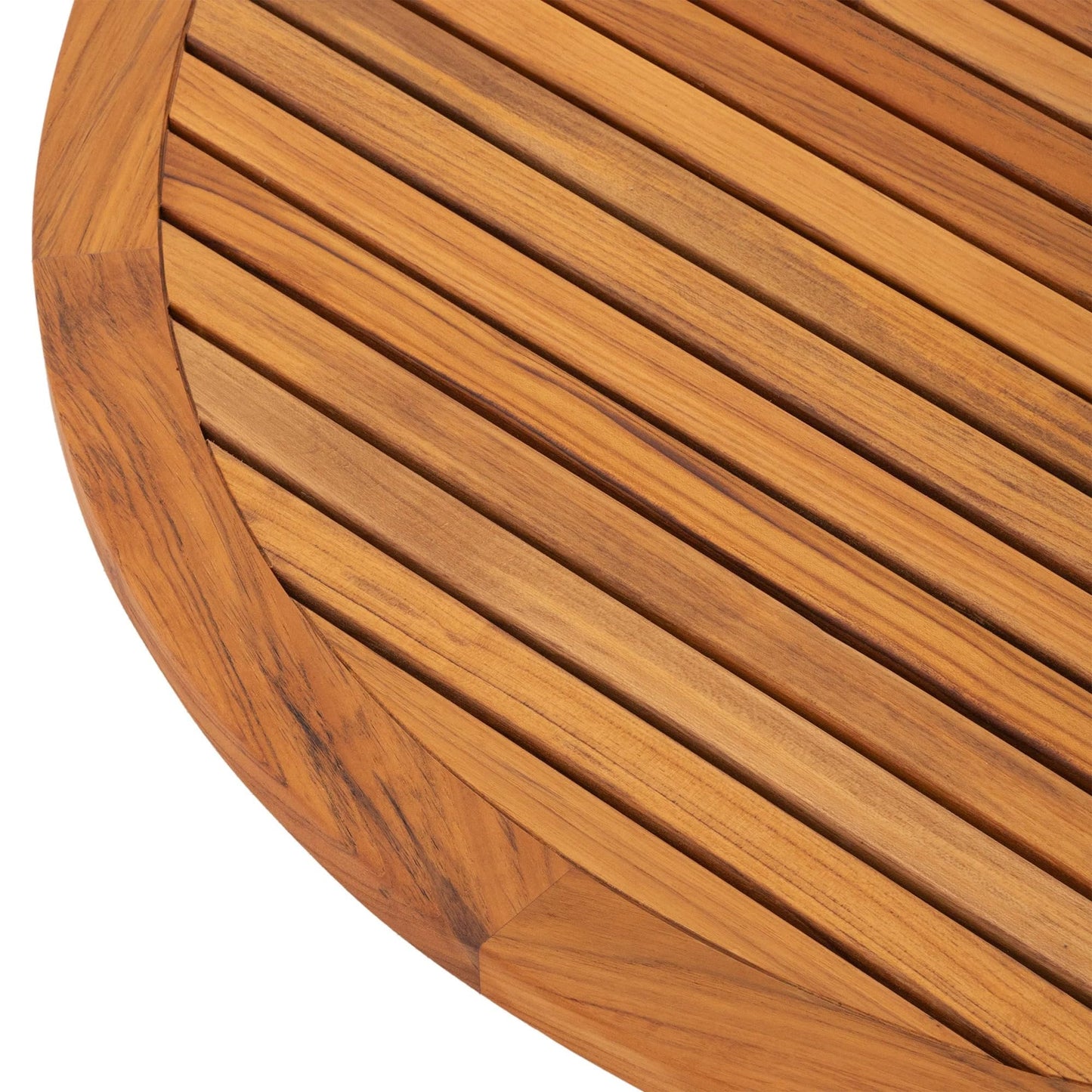 Nordic Style Teak Rounded Shower, Bath and Spa Mat | Indoor + Outdoor Use | Non-Slip Wood Platform | Spa, Sauna, Pool, Hot Tub | Luxury Decor (Oiled Finish, 39" x 20", Half Moon)