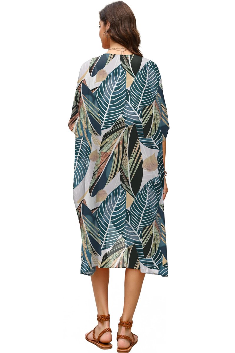 OFEEFAN Hawaiian Shirts for Women Beach Vacation Essentials Spring Fashion Women Tropical Dresses Print 06 L