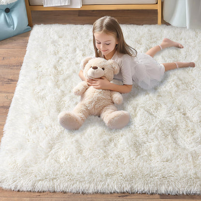 Pionblank Large Rug for Living Room 6x9 Feet, Modern Soft Shag Area Rug, Plush Fuzzy Carpet for Bedroom Girls Boys Room Home Nursery Teens Dorm Decor, Cream White