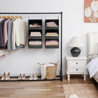 GRANNY SAYS Hanging Closet Shelf, 3-Shelf Foldable Hanging Organizers and
