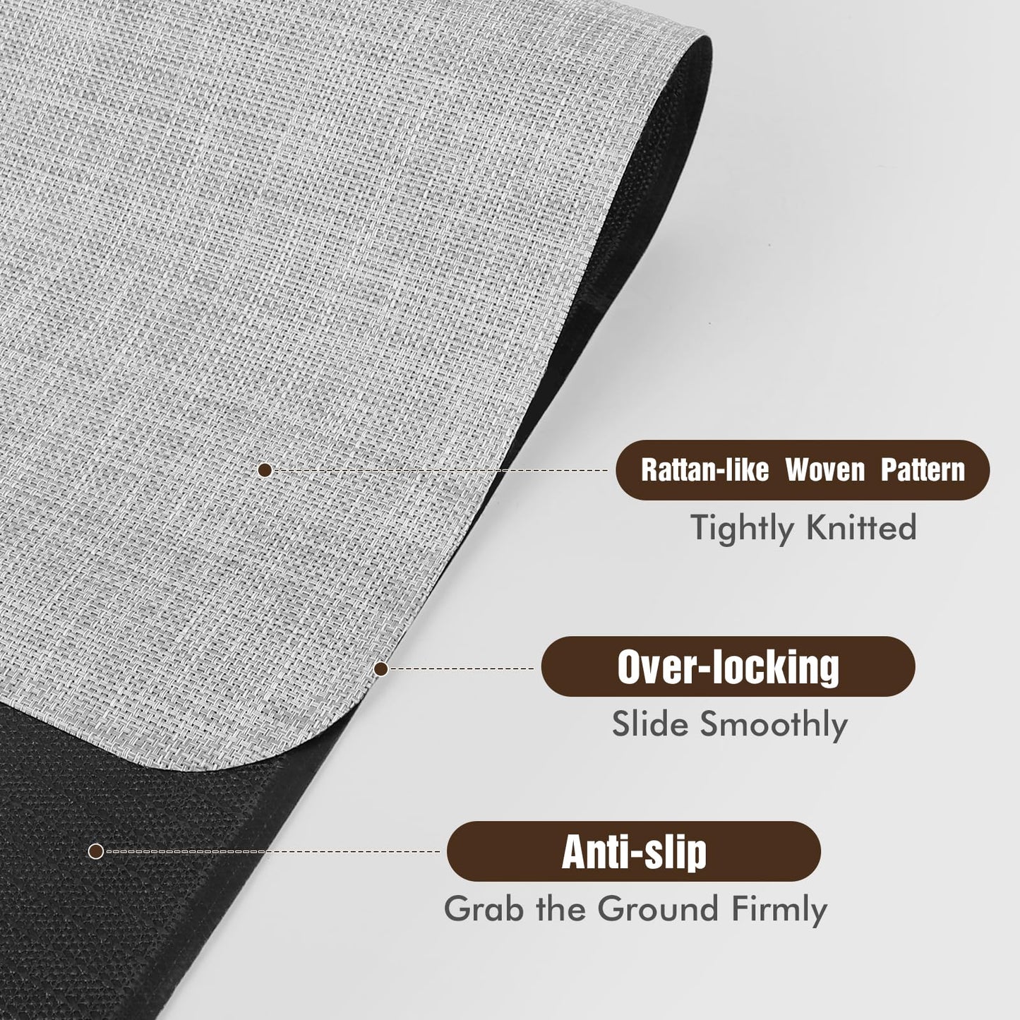 Blvornl Office Chair Mat for Hardwood Floor, 36"x 48" Desk Computer Chair Mat for Hard Wood and Tile Floor, Large Anti-Slip Hard Floor Protector Rolling Chair Mat, PVC Mat Desk Rug Light Grey