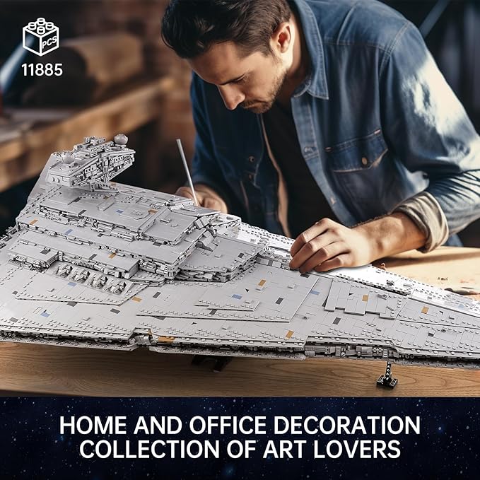 13135 Super Star Destroyer Model Imperial-Class I Star Destroyer Building Toy 11885+Pcs Collectible Buildable Highly Detailed Starship Construction Set Build and Play Awesome Toy Building Kit