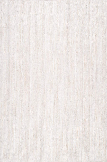 nuLOOM 4 Square Rigo Jute Hand Woven Area Rug, Off White, Solid Farmhouse Design, Natural Fiber, For Bedroom, Living Room, Dining Room, Hallway, Office, Kitchen, Entryway