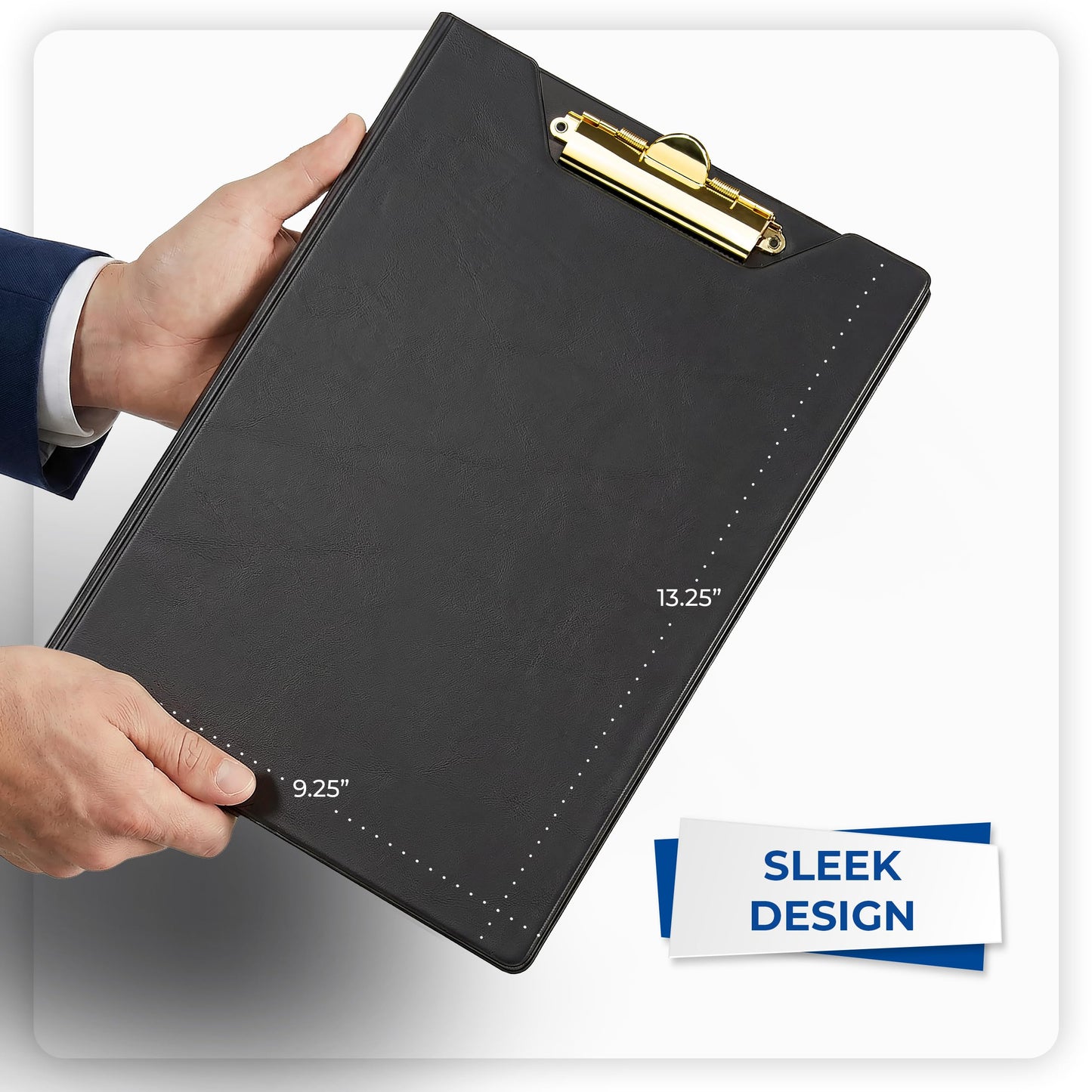 Samsill Value Padfolio with Clipboard and Letter-Size Writing Pad, Black, 9.25 x 13 Inch