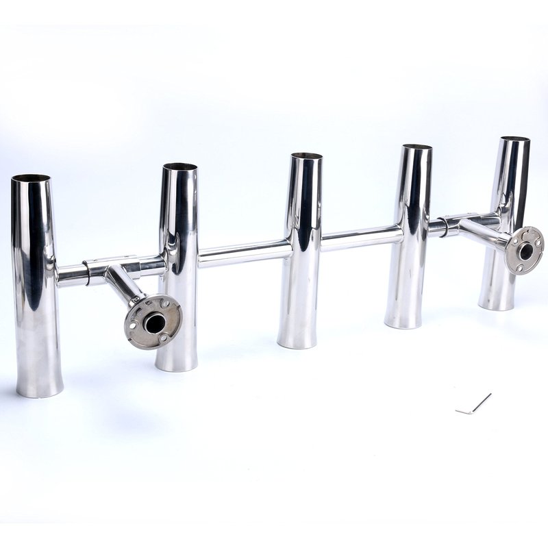 Amarine Made 5 Tube Adjustable Stainless Rocket Launcher Rod Holders , Can Be Rotated 360 Deg