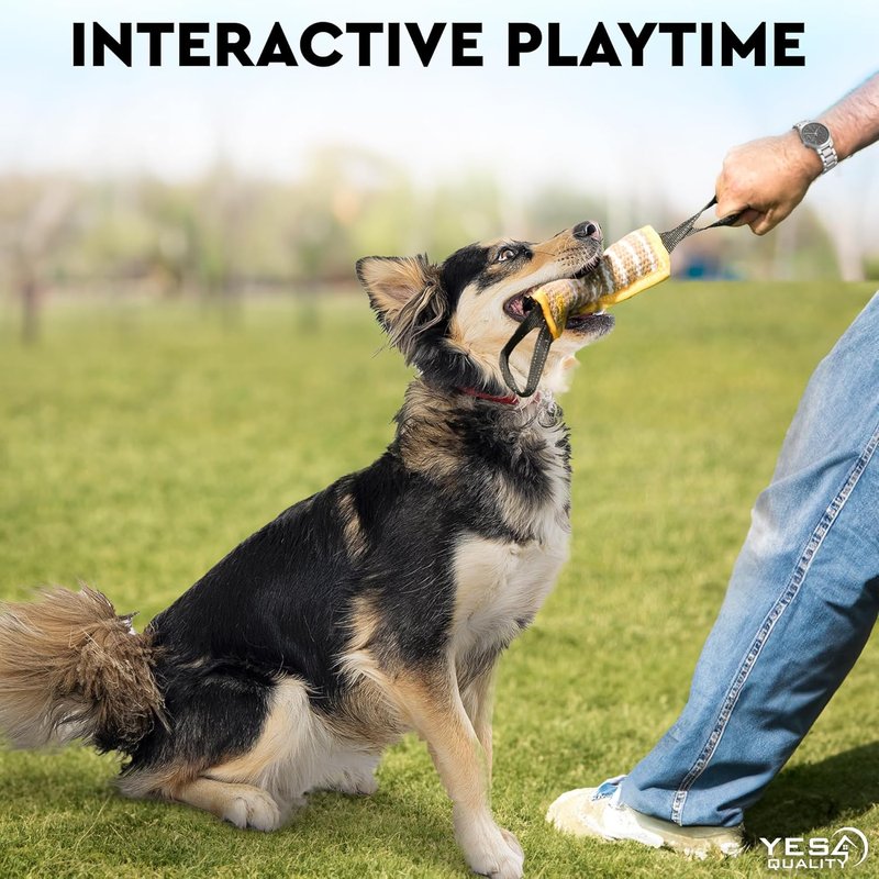 Dog Bite Tug Toy - Durable Jute Pull Toy for Small to Medium Dogs | 2 Pack, 11.8"x3.5" - Ideal for Tug of War & Training