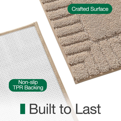 LUMI Bathroom Rugs Non Slip with Rubber Backing, Extra Soft Plush Microfiber Bath Rug Absorbent, Machine Washable Bath Mat Quick Dry for Tub, Shower, Hotel, Beige, 20"x32"