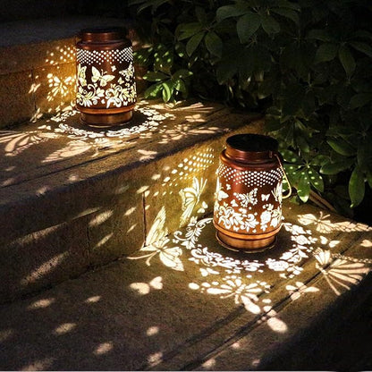 Solar Light, Outdoor Lanterns for Patio Waterproof , Butterfly Outdoor Solar Lanterns for Porch, Yard, Deck, Lawn, Backyard, Patio, Tabletop, Pathway