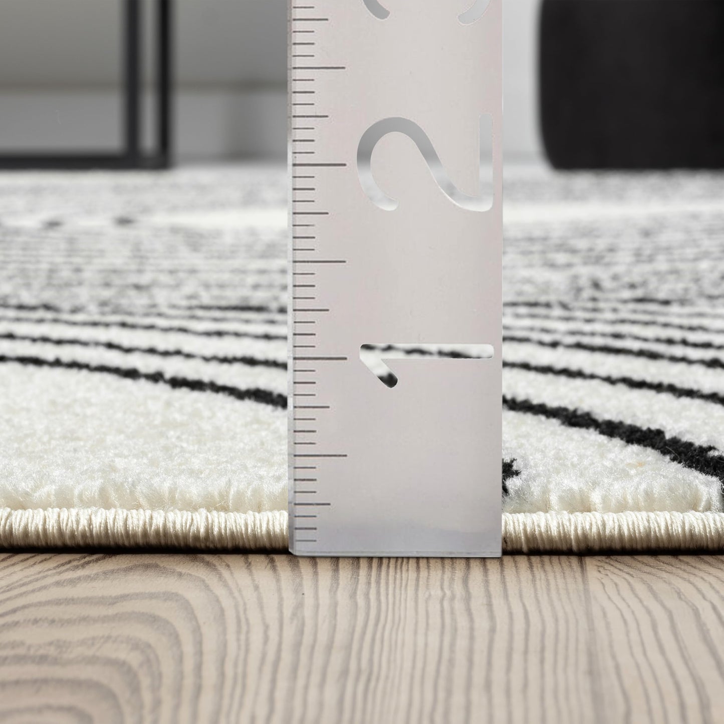 Abani Cream and Black Swirl Area Rug | 6" x 9" Beige Carpet with Wave Pattern | Modern Rug for Living Room, Bedroom and Office | Nuevo Collection