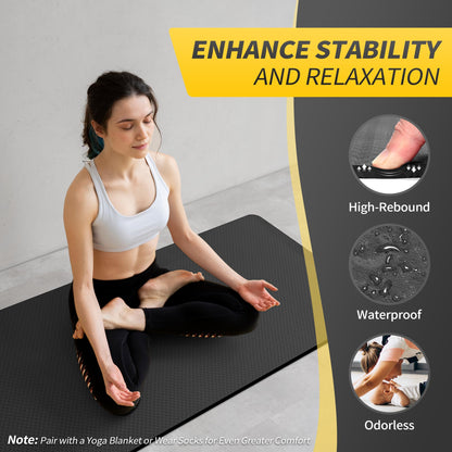 CAMBIVO Yoga Mat for Women Men Kids, 1/3 & 1/4 & 2/5 Inch Extra Thick Yoga Mat Non Slip, 72" x 24" TPE Yoga Mats, Workout Mat with Carrying Strap for Yoga, Pilates and Floor Exercises