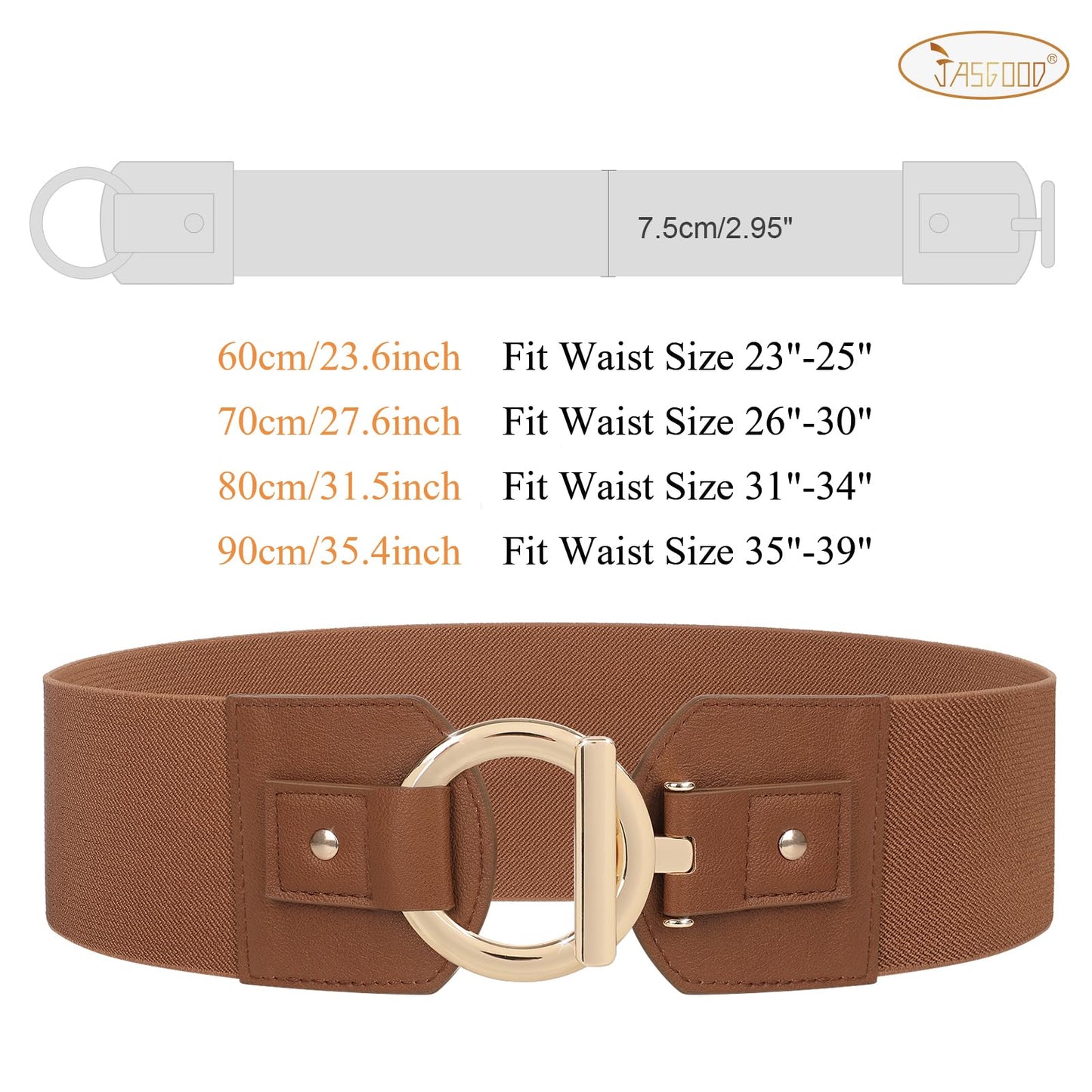 JASGOOD Women Wide Elastic Waist Belt Fashion Stretchy Dress Belt