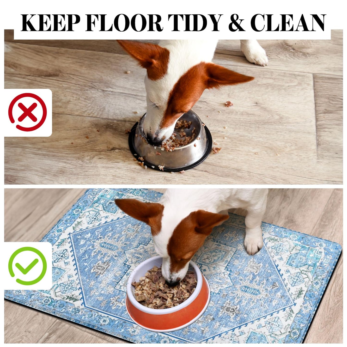 Dog Food Mats for Floors, Absorbent Dog Bowl Mat for Food and Water Dispenser Mat, Quick Dry Cat Food Mat Pet Supplies