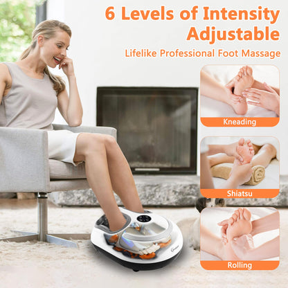 Foot Massager with Heat Shiatsu Foot Massager with Remote Deep Relief for Tired Muscles Electric Feet Massage Machine for Home and Office Gifts for Mom Dad White