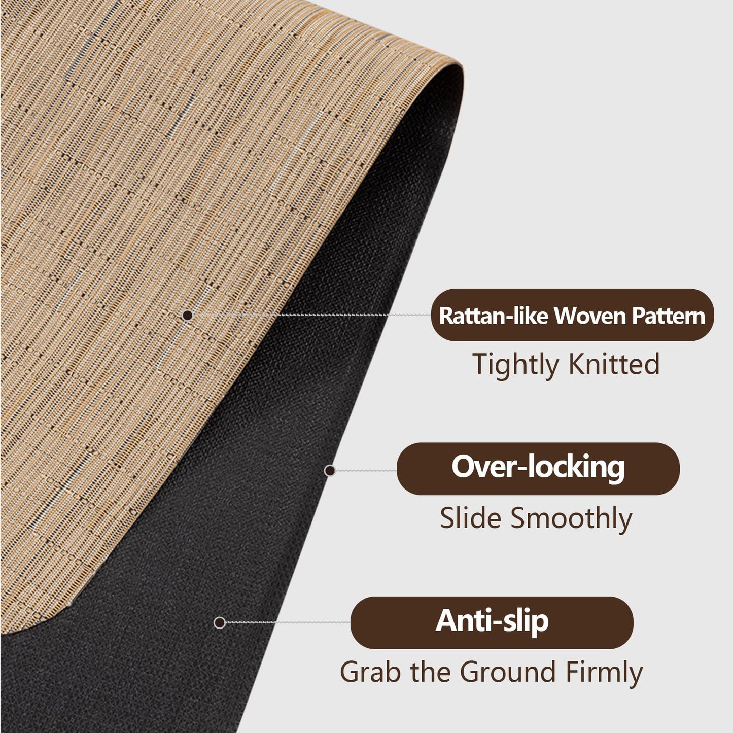 Bsmathom Office Chair Mat for Hardwood Floor, 36" x 48" Desk Computer Chair Mat for Hard Wood and Tile Floor, Anti-Slip Hard Floor Protector Chair Mat, PVC Mat Desk Rug for Office Home, Khaki