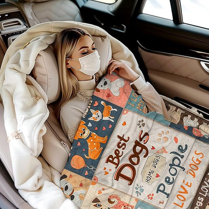 Cute Puppy Throw Blanket, Cartoon Blanket Throw for Adults, Lightweight Soft Cozy Blanket for Couch Sofa Bed Room Decor 50x60 Inches
