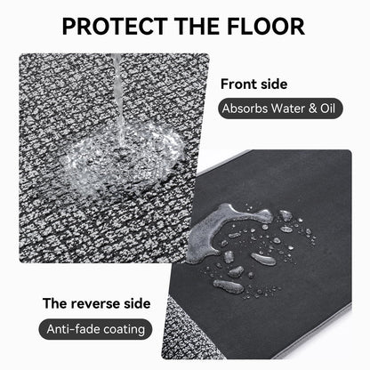 QiCaiJia Kitchen Rugs and Mat Non Slip Washable, Super Absorbent Kitchen Mats for Floor, Rubber Backing Soft Braided Standing Kitchen Sink Mat Kitchen Runner, Front of Sink, Easy Clean, Grey 17"x30"