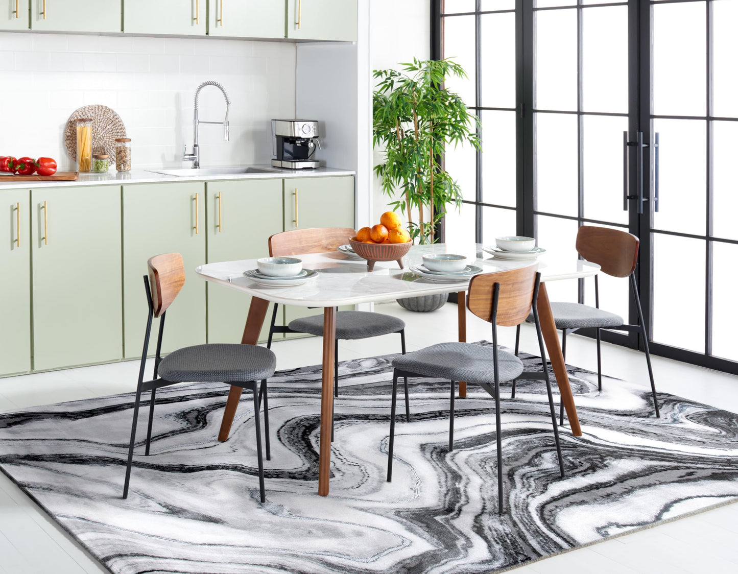 SAFAVIEH Area Rug 8x10 - Craft Collection - Large - Grey & Silver, Modern Abstract Design, Non-Shedding & Easy Cleaning, Ideal for Living Room, Bedroom, Office, Dining Space (CFT819G)