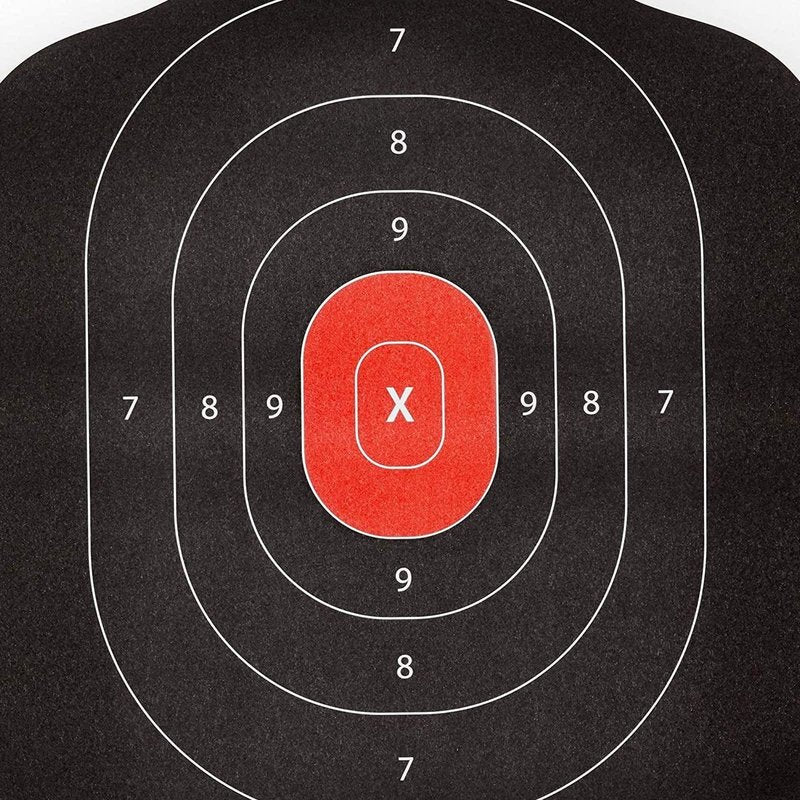 Juvale Paper Shooting Targets for Shooting Range - 50 Pack, 14 x 22 in, Silhouette & Red Bullseye - Pistol Targets