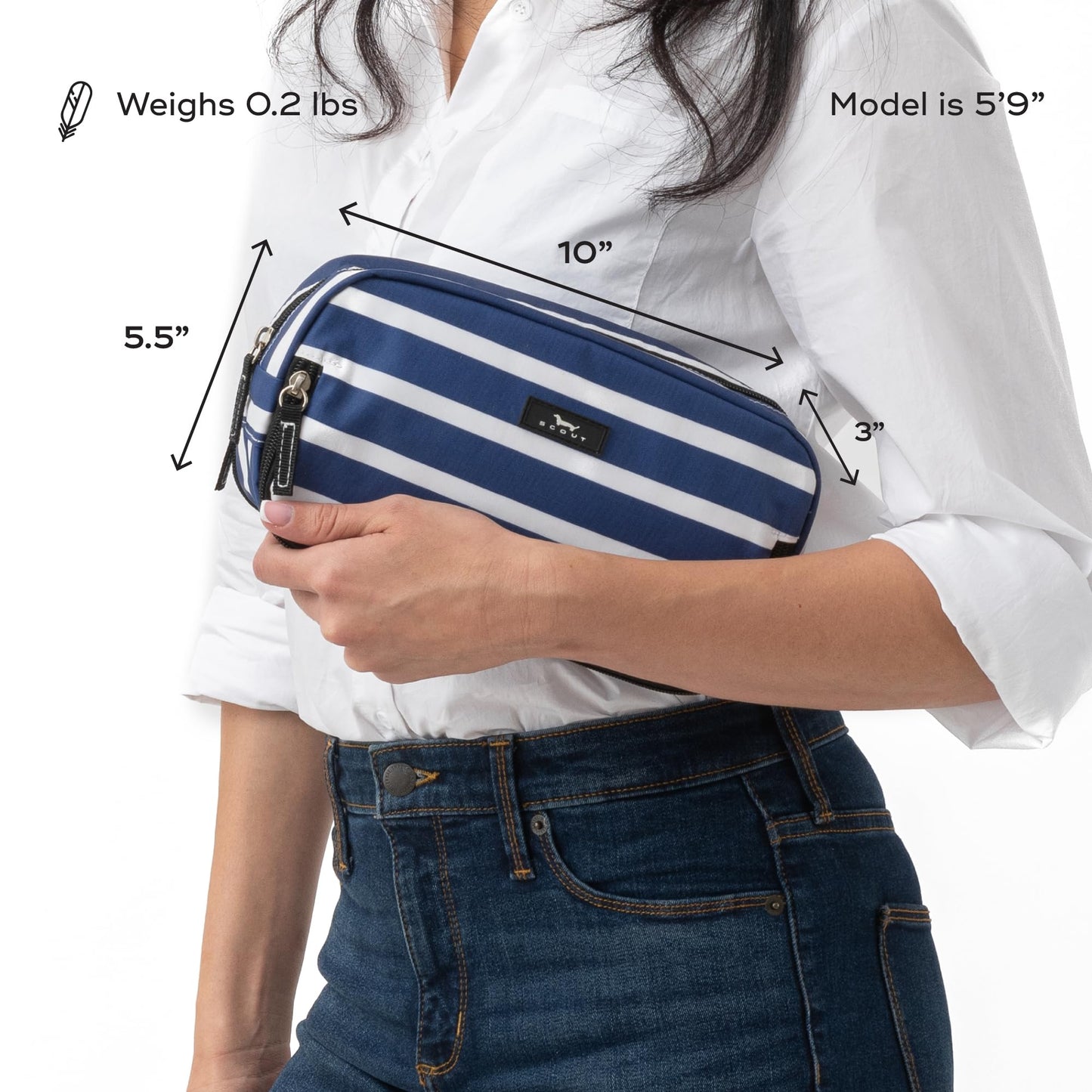 SCOUT 3-Way Bag - Travel Makeup Pouch and Toiletry Bag for Women with Three Zipper Compartments - Stands Upright, Wipes Clean