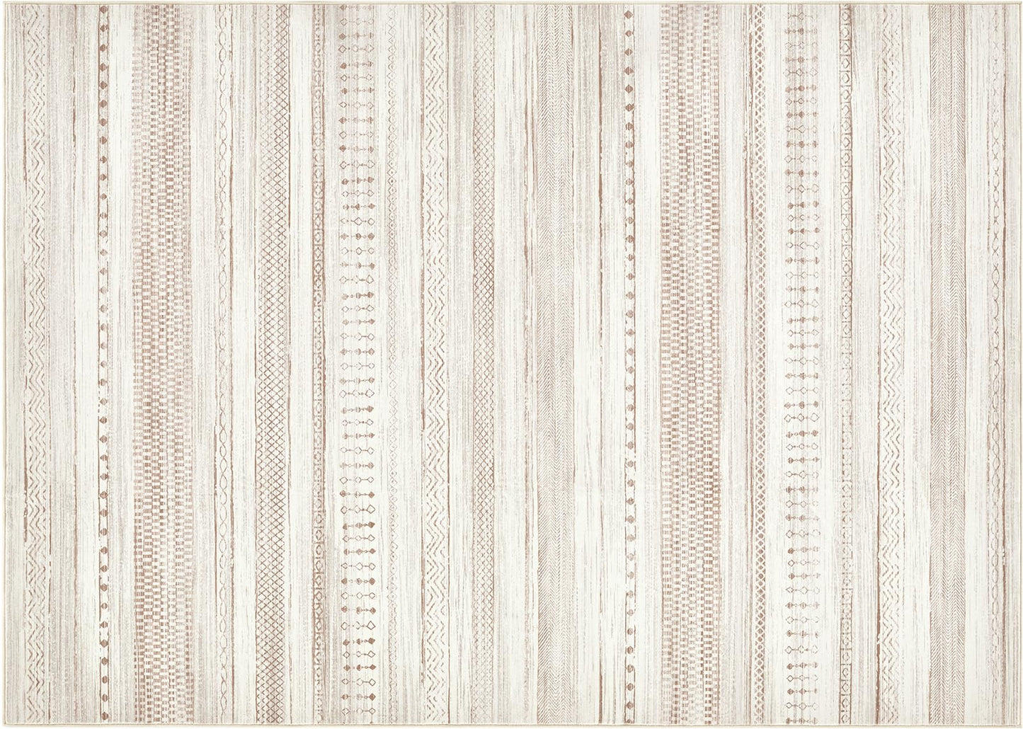 Boraya Area Rugs for Living Room: 5x7 Washable Boho Rug for Bedroom Large Neutral Bohemian Moroccan Farmhouse Geometric Dining Room Rugs Ultra Soft Floor Carpet Indoor for Home Office - Brown