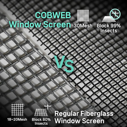 51in X 190in Window Screen Mesh, Replacement, Water-Resistant, Pet Resistant, Fine Dust & Pollen Proof, 30Mesh, Durable New Material, DIY Tools Included