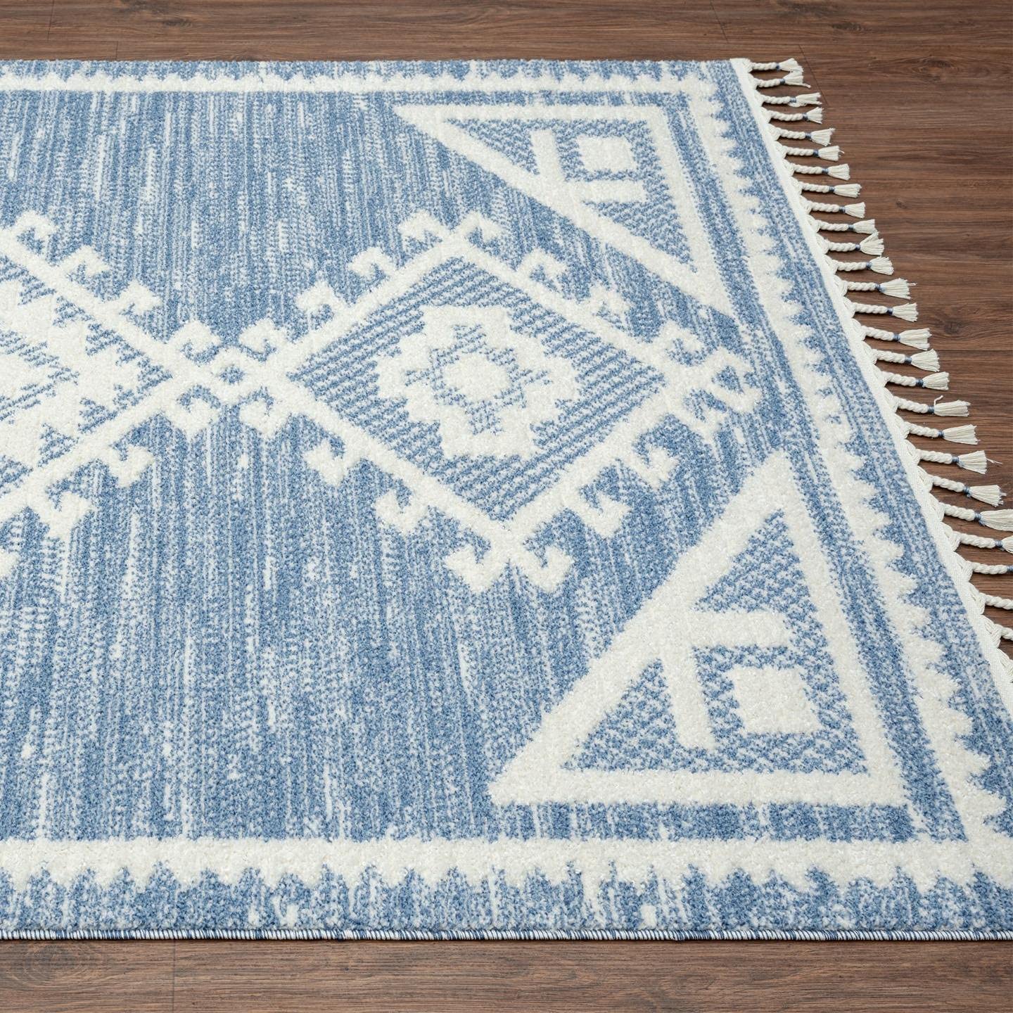 LUXE WEAVERS Ibiza Collection 8066 Blue 5x7 South Western Geometric Area Rug