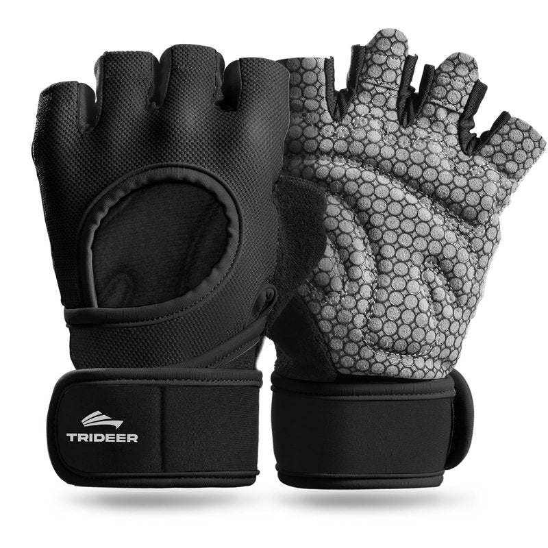 Trideer Weight Lifting Gloves for Women Men with Wrist Support, Workout Gloves Women Full Palm Protection for Gym Training, Fitness, Weightlifting & Pull Ups