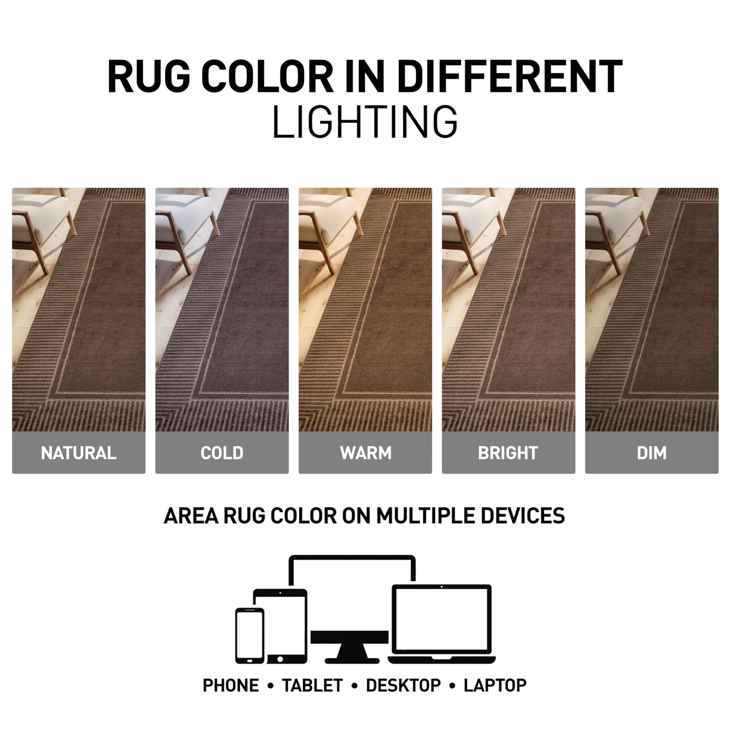 Rugshop Modern Distressed Bordered Indoor Runner Rug for Hallway,Entryway,Kitchen Rug Low Pile Rug with Jute Backing 2' 3" x 8' Brown