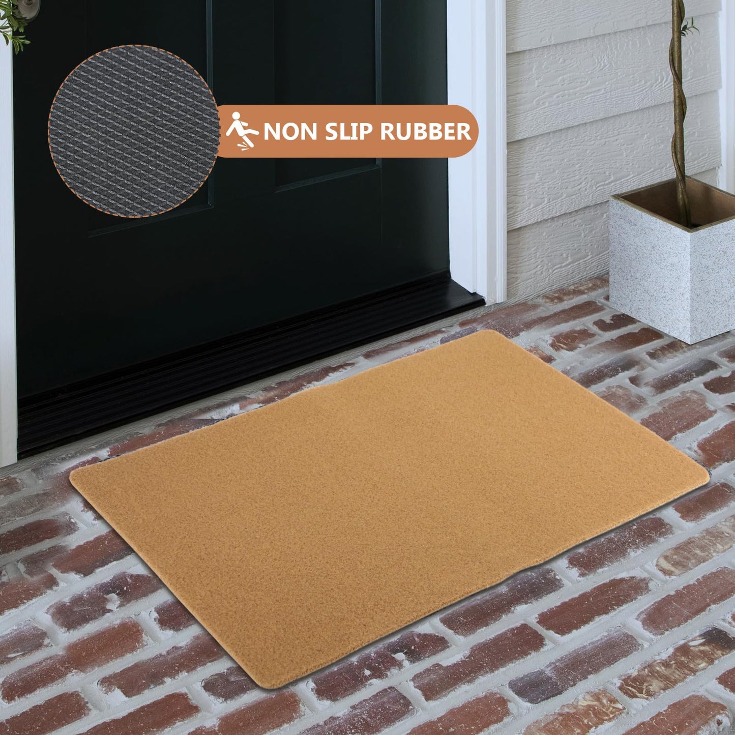 Tinideya 3 Pcs Coir Doormat with Heavy Duty Backing, Blank Welcome Doormat for Outdoor Indoor Entryway - Non-Slip Backing Easy to Clean Front Door Mat for Porch, Mudroom & Garage (35 x 23.6 Inches)