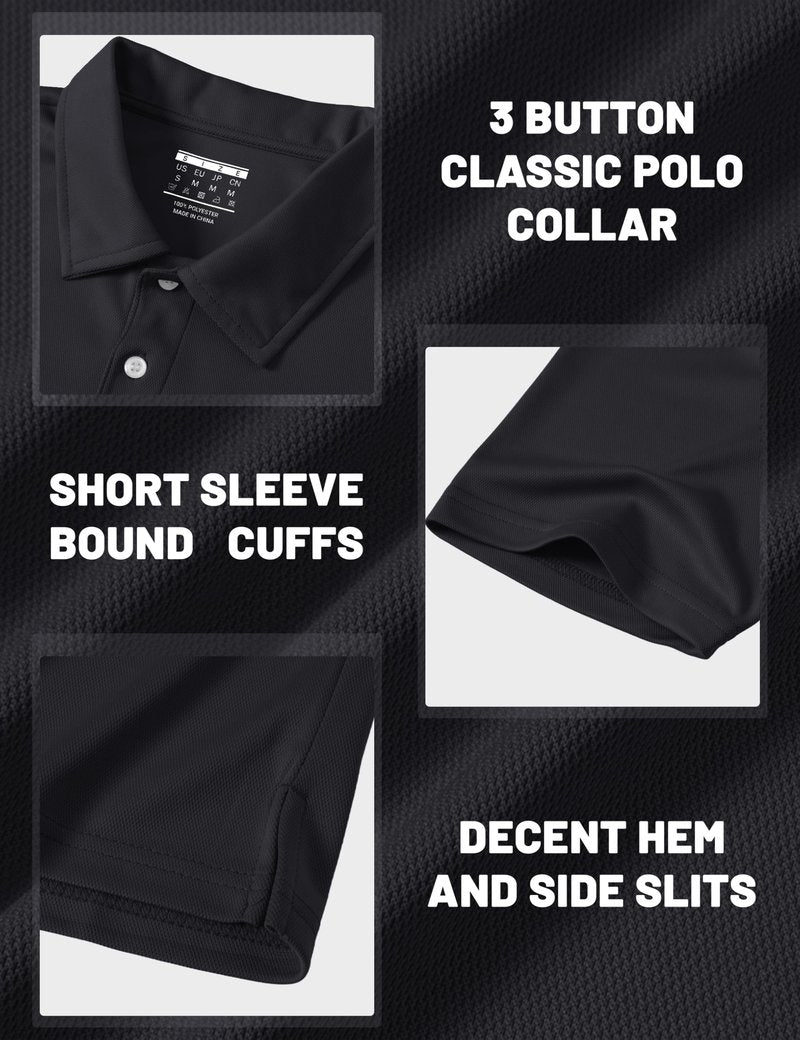 MAGCOMSEN Polo Shirts for Men Short Sleeve Performance Golf Polos Moisture Wicking Casual Collared Shirts Summer Top