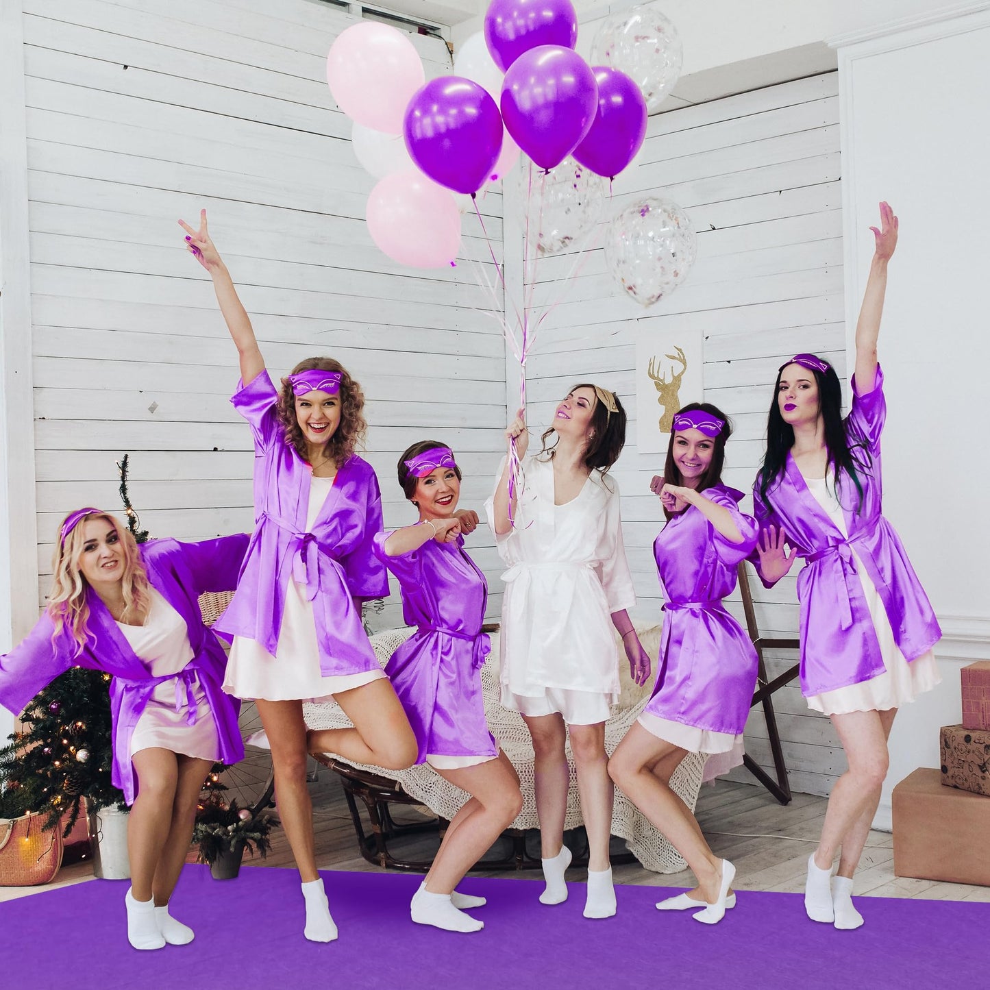 EZLucky Purple Carpet Runner for Party, 2.6X15ft, 130GSM Felt Non-Woven with Double-Sided No Traces Adhesive Sticke, Aisle Runner for Wedding, Movie Theme Party Decos, Pink Runway Rug for Prom