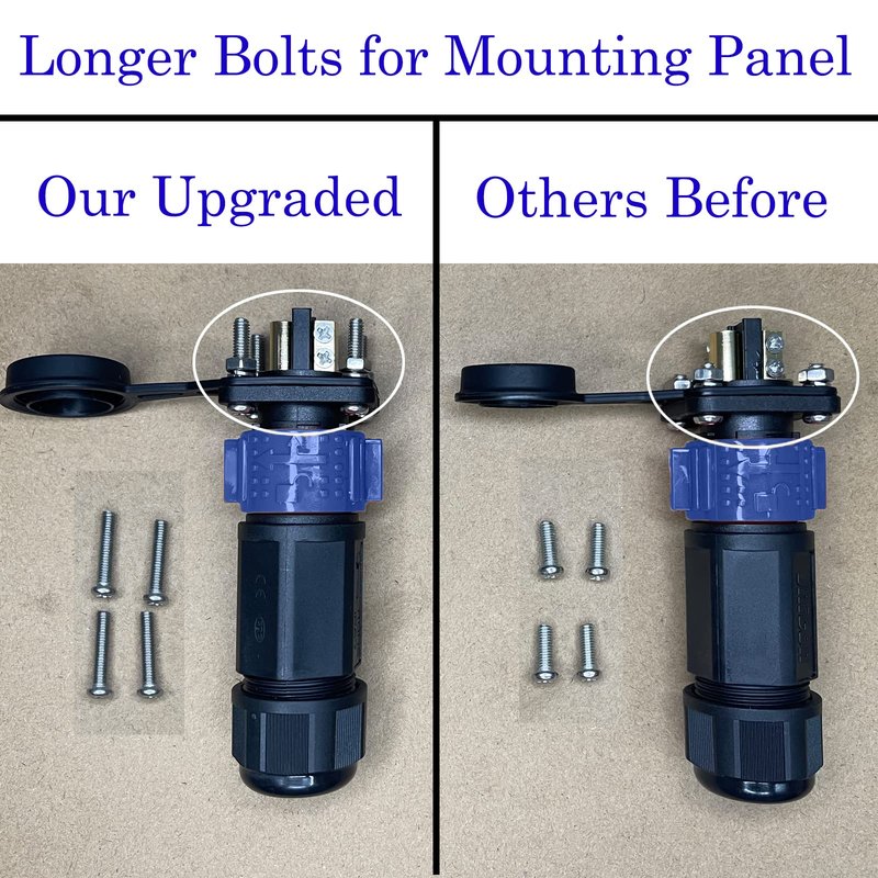 GaiRen 2 Pin 50Amp Trolling Motor Plug Receptacle Set, 12/24/36/48 Volt Marine Boat Power Waterproof IP67 Connector Trolling Boat Plug for Trolling Motors Compatible with 6/8 AWG Wire Blue